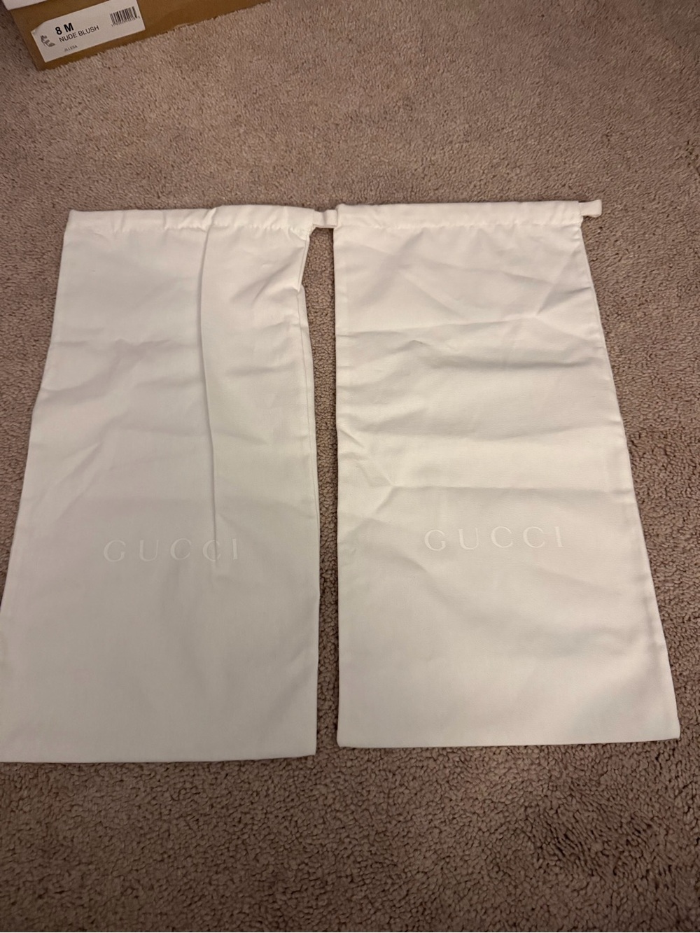 Gucci White Drawstring Dust Bag Pair for shoes